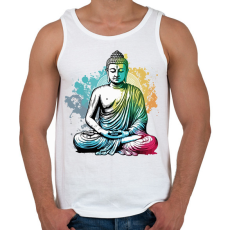 PRINTFASHION Buddha  - Férfi atléta - Fehér