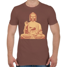 PRINTFASHION Buddha - Férfi póló - Mogyoróbarna