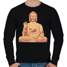 PRINTFASHION Buddha - Férfi pulóver - Fekete
