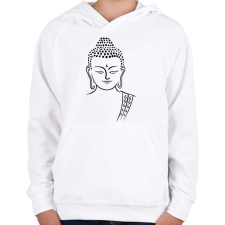 PRINTFASHION buddha - Gyerek kapucnis pulóver - Fehér gyerek pulóver, kardigán