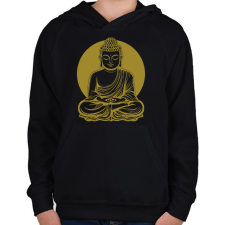 PRINTFASHION buddha - Gyerek kapucnis pulóver - Fekete gyerek pulóver, kardigán