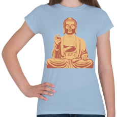 PRINTFASHION Buddha - Női póló - Világoskék