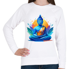 PRINTFASHION Buddha  - Női pulóver - Fehér női pulóver, kardigán