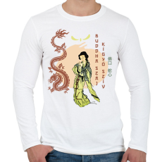 PRINTFASHION Buddha száj, kígyó szív - Férfi hosszú ujjú póló - Fehér