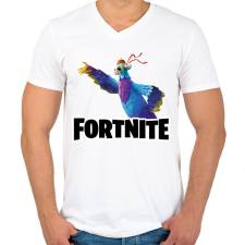 PRINTFASHION Budge - fortnite - Férfi V-nyakú póló - Fehér férfi póló