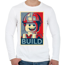 PRINTFASHION Build it! - Férfi hosszú ujjú póló - Fehér férfi póló