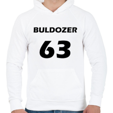 PRINTFASHION BULDOZER 63 Fekete - Férfi kapucnis pulóver - Fehér