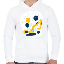 PRINTFASHION Buldózer - Férfi kapucnis pulóver - Fehér női pulóver, kardigán