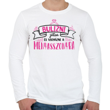 PRINTFASHION Bulizni jöttem - Csapat (black) - Férfi hosszú ujjú póló - Fehér férfi póló