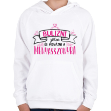 PRINTFASHION Bulizni jöttem - Csapat (black) - Gyerek kapucnis pulóver - Fehér gyerek pulóver, kardigán