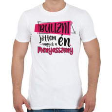 PRINTFASHION Bulizni jöttem én vagyok a menyasszony - Férfi póló - Fehér