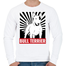 PRINTFASHION Bull Terrier - Férfi pulóver - Fehér férfi pulóver, kardigán