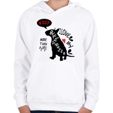 PRINTFASHION bull terrier love - Gyerek kapucnis pulóver - Fehér
