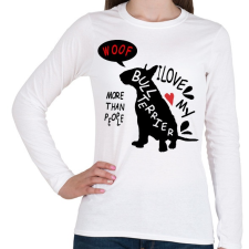 PRINTFASHION bull terrier love - Női hosszú ujjú póló - Fehér női póló