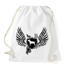 PRINTFASHION Bull terrier wings - Sportzsák, Tornazsák - Fehér tornazsák