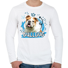 PRINTFASHION Bulldog firka - Férfi hosszú ujjú póló - Fehér férfi póló