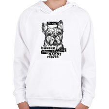 PRINTFASHION Bulldog gazdi - Gyerek kapucnis pulóver - Fehér gyerek pulóver, kardigán