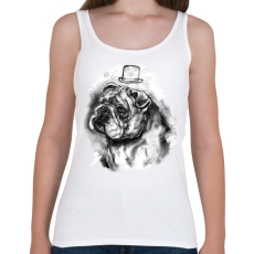 PRINTFASHION bulldog kalappal - Női atléta - Fehér