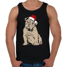 PRINTFASHION Bulldog karácsony - Férfi atléta - Fekete