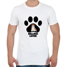 PRINTFASHION Bulldog Lover - Férfi póló - Fehér férfi póló