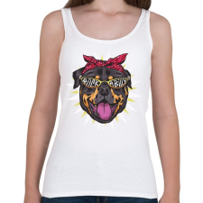 PRINTFASHION Bulldog - rockabilly - Női atléta - Fehér női trikó