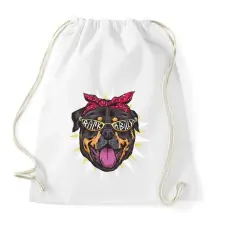 PRINTFASHION Bulldog - rockabilly - Sportzsák, Tornazsák - Fehér tornazsák