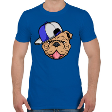 PRINTFASHION Bulldog sapiban - Férfi póló - Királykék