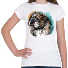 PRINTFASHION bulldog watercolor - Női póló - Fehér női póló