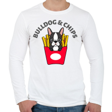 PRINTFASHION BULLDOGCHIPS - Férfi hosszú ujjú póló - Fehér férfi póló