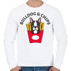 PRINTFASHION BULLDOGCHIPS - Férfi pulóver - Fehér
