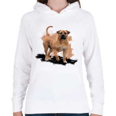 PRINTFASHION Bullmastiff - Női kapucnis pulóver - Fehér