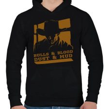 PRINTFASHION Bulls & Blood - Férfi kapucnis pulóver - Fekete férfi pulóver, kardigán