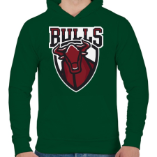 PRINTFASHION Bulls - Férfi kapucnis pulóver - Sötétzöld férfi pulóver, kardigán