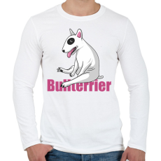 PRINTFASHION Bullterrier - Férfi hosszú ujjú póló - Fehér