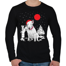 PRINTFASHION Bullterrier karácsony - Férfi hosszú ujjú póló - Fekete