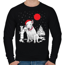 PRINTFASHION Bullterrier karácsony - Férfi pulóver - Fekete férfi pulóver, kardigán