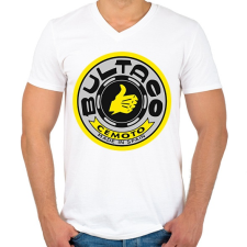 PRINTFASHION Bultaco - Férfi V-nyakú póló - Fehér férfi póló