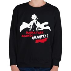 PRINTFASHION Bungo Stray Dogs Wanna fight against gravity? - Gyerek pulóver - Fekete