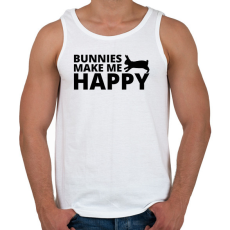 PRINTFASHION Bunnies make me happy - Férfi atléta - Fehér