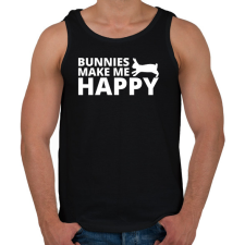PRINTFASHION Bunnies make me happy - Férfi atléta - Fekete atléta, trikó