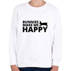 PRINTFASHION Bunnies make me happy - Gyerek pulóver - Fehér