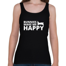 PRINTFASHION Bunnies make me happy - Női atléta - Fekete női trikó