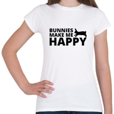 PRINTFASHION Bunnies make me happy - Női póló - Fehér