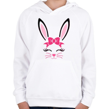 PRINTFASHION Bunny girl - Gyerek kapucnis pulóver - Fehér gyerek pulóver, kardigán