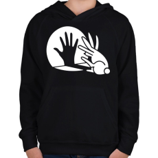 PRINTFASHION BUNNY - Gyerek kapucnis pulóver - Fekete