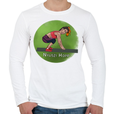 PRINTFASHION Bunny Hop - Férfi hosszú ujjú póló - Fehér