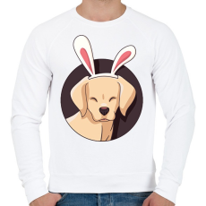 PRINTFASHION Bunnydog - Férfi pulóver - Fehér