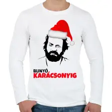 PRINTFASHION BUNYÓ KARÁCSONYIG - Férfi hosszú ujjú póló - Fehér férfi póló