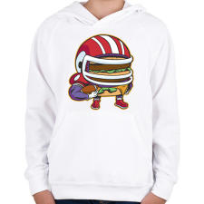 PRINTFASHION Burger amerikai focista - Gyerek kapucnis pulóver - Fehér gyerek pulóver, kardigán