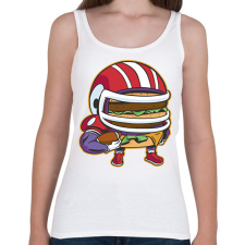 PRINTFASHION Burger amerikai focista - Női atléta - Fehér női trikó
